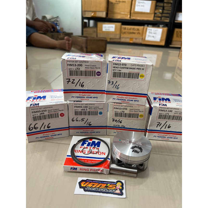 RAW FIM PISTON 66 66.5 70 71 72 73 MM PIN 16
