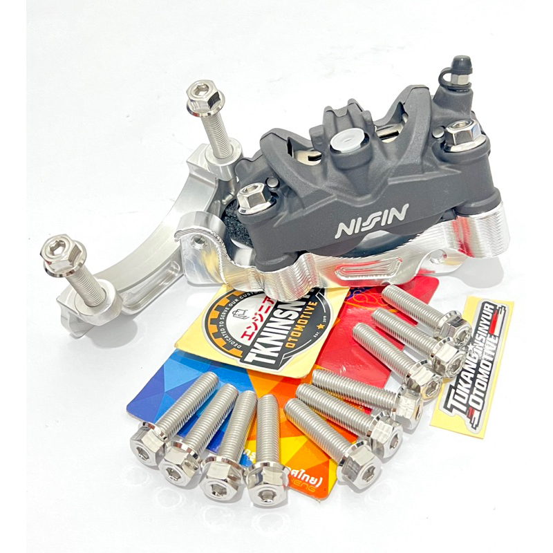 Heng สลักเกลียวสแตนเลส Caliper Pitch 100 มม. 4 ลูกสูบ Twin Africa Advantage /Brembo M50 (1 ชิ้น)