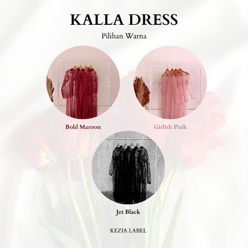 Outer Kalla Dress Outer Tulle Outer Dress Outer Tulle Motif Outer Brocade Long Brocade