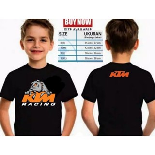 เสื้อยืด ผ้าฝ้าย พิมพ์ลายโลโก้ KTM สําหรับเด็ก 30s