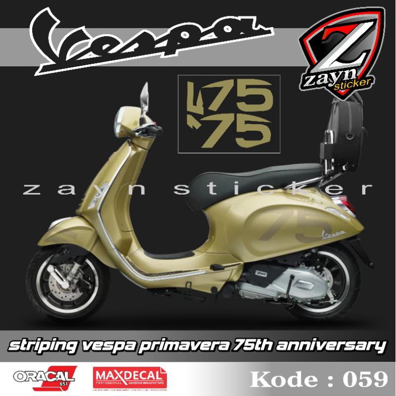Striping STICKER LIST CUTTING MODEL VESPA PRIMAVERA ครบรอบ 75 ปี 059