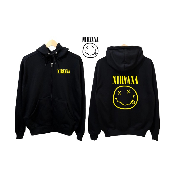 Nirvana เสื้อแจ็คเก็ตมีฮู้ดมีซิป เสื้อกันหนาว Bandung ขายส่ง