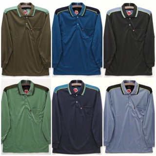 เสื้อเชิ้ตแขนยาว คอปก แต่งกระเป๋า สําหรับผู้ชาย และผู้ใหญ่ ไซซ์ XL