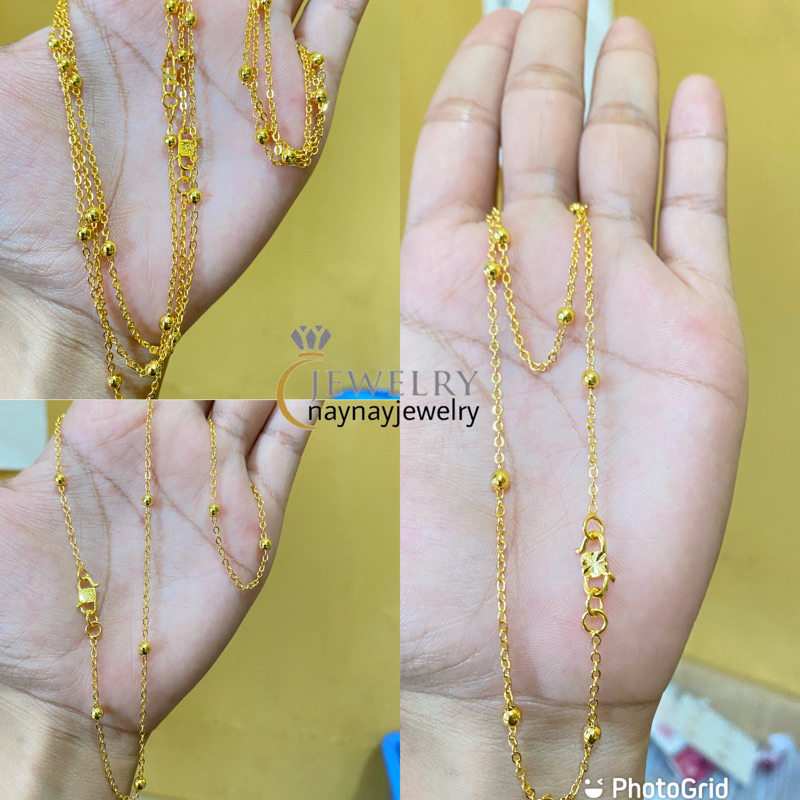 สร้อยคอเหรียญ medan ทรงกลม 45cm / 24k สี