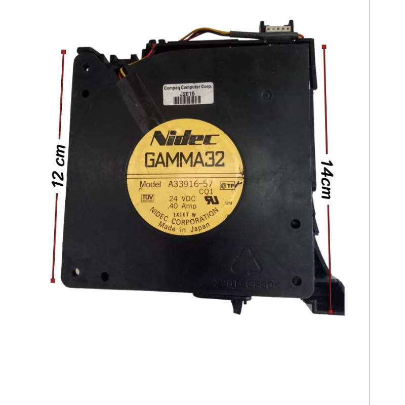 Nidec 24V 0.4A พัดลมเป่าลมหอยทาก Nidec พัดลมระบายความร้อนของ NIDEC D12F-24PLH1C9B