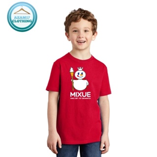 เสื้อยืด พิมพ์ลาย Mixue Mascot Mixue น่ารัก สําหรับเด็กผู้ชาย และเด็กผู้หญิง