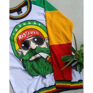 Jatimaika เสื้อกันหนาว คอกลม ลาย RASTAMAN reggae rasta bob marley Dreadlocks