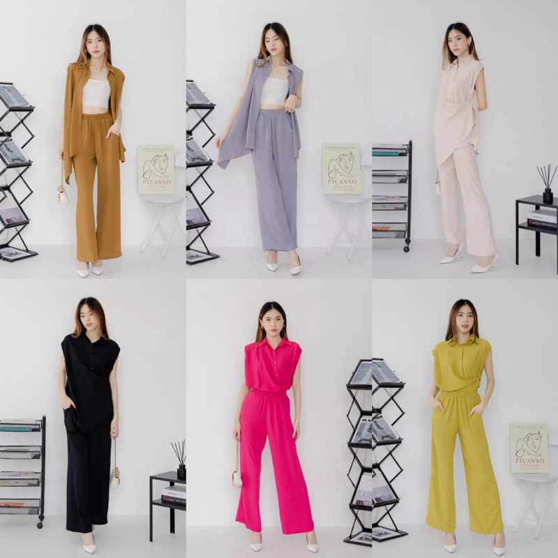 821182 - Ellie Sleeve Layer Top with Long cullotes (SET) MODERN KOREAN SUIT