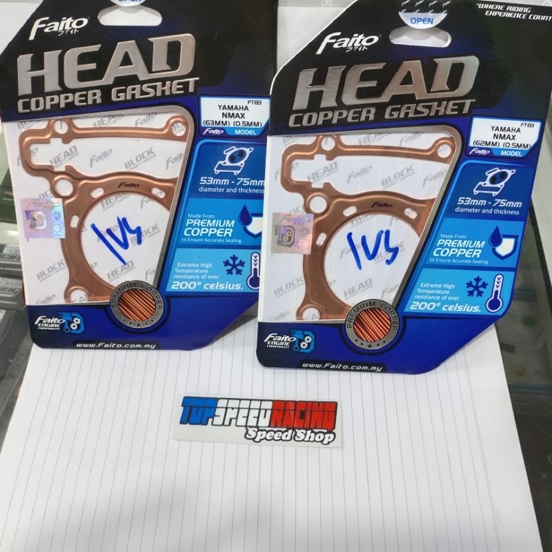 0.5 THICK COPPER HEAD PACKING สําหรับ YAMAHA NMAX AEROX ขนาด 62mm / 63mm FAITO