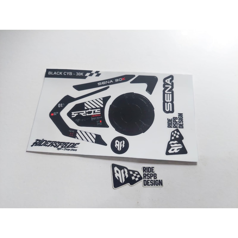 BLACK CYB 30K - สติ๊กเกอร์ DECAL SKIN COVER GARSKIN INTERCOM SENA 30K โดย RIDESPB DESIGN