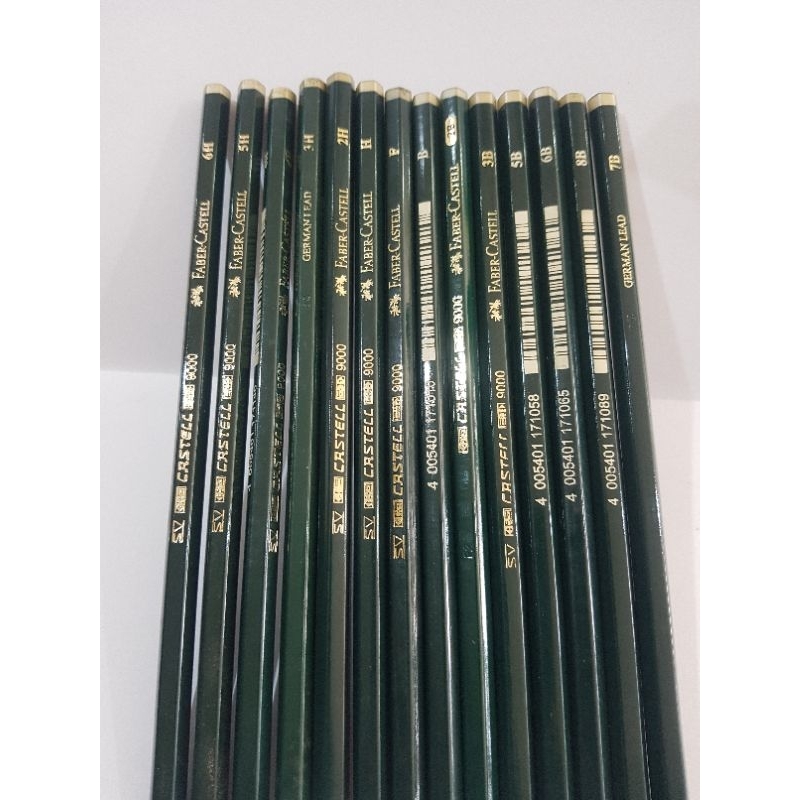 Faber Castell B, 2B, 3B, 4B, 5B, 6B, 7B, 8B, HB, F, H, 2H, 3H, 4H, 5H, 6H,