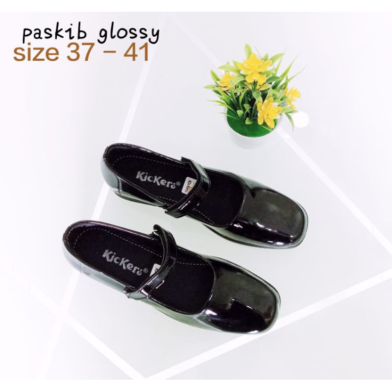 PASKIB รองเท้าทํางานผู้หญิง LOW HEELS BLACK SQUARE TOFU HEELS / SLK04