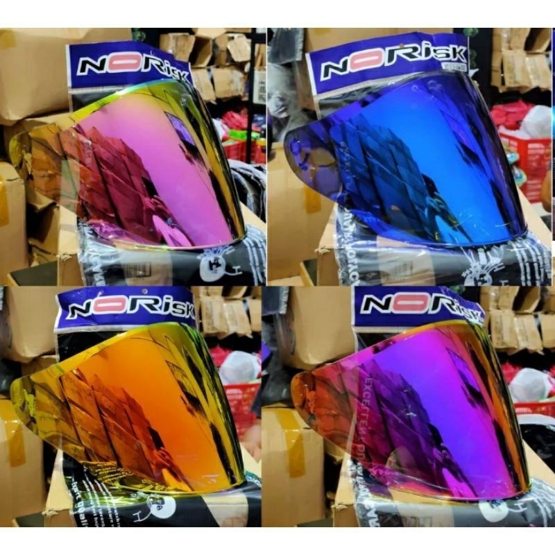 Hitam Visor Flat KYT DJ Maru / Galaxy / Venom Open iridium silver + iridium gold Blue Whine Green Black Clear