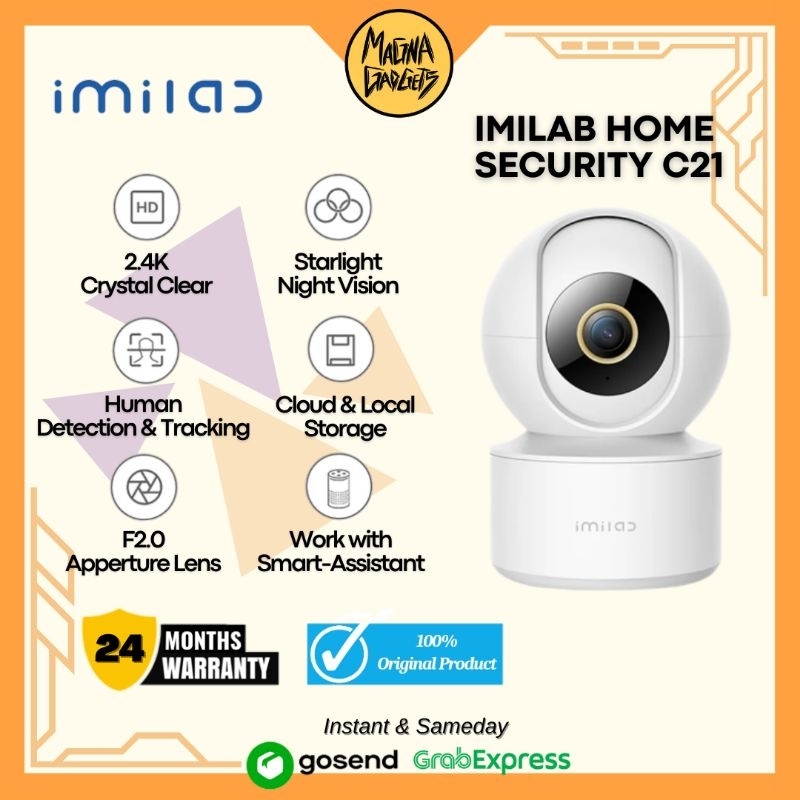 กล้องวงจรปิด Xiaomi IMILAB C21 กล้องรักษาความปลอดภัยบ้านอัจฉริยะ 2.5K 360° กล้องวงจรปิด Starlight Ni