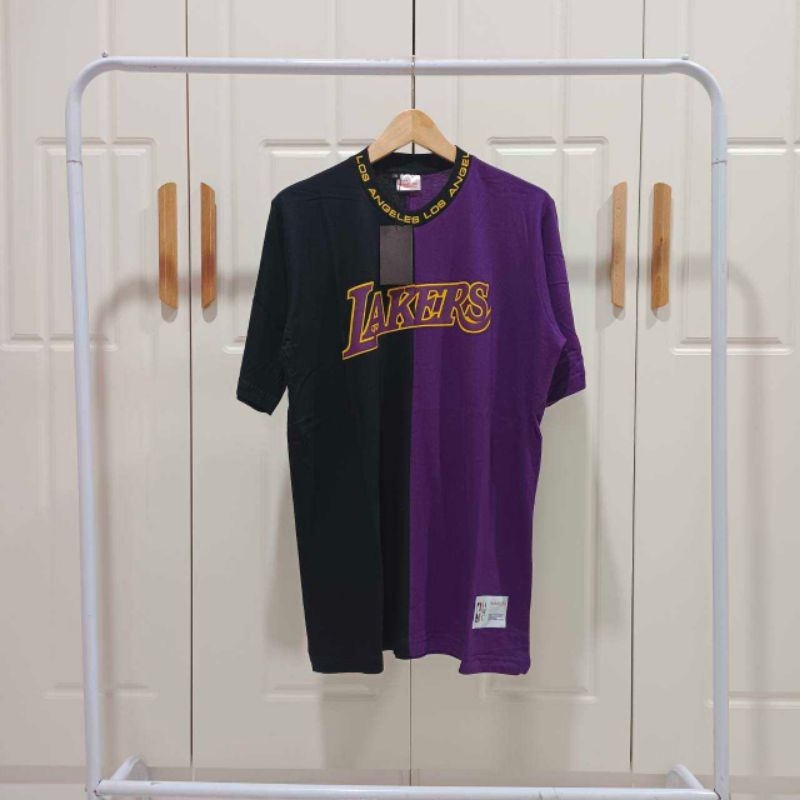 เสื้อยืด พิมพ์ลาย HITAM UNGU Lakers Nba สีดํา สีม่วง Apk 24s