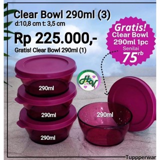 TUPPERWARE ทัปเปอร์แวร์ ชามใส 290 มล. (4 ชิ้น)