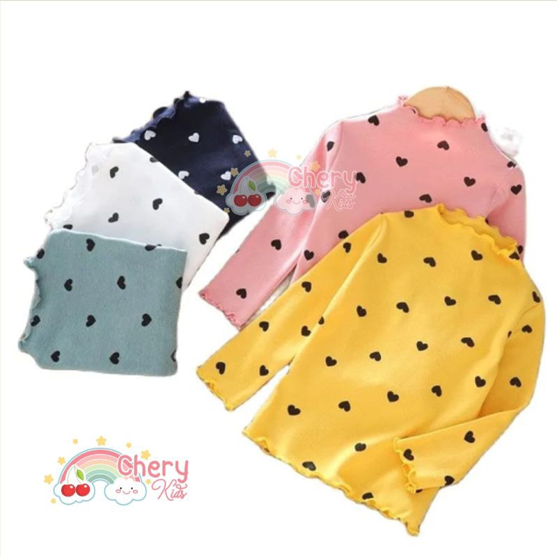 เต่าคอสูง CHILDRENS HEART MOTIF / GIRLS TOP WITH HEART MOTIF LOV