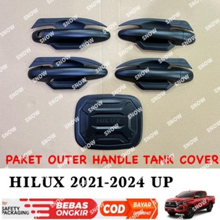 ฝาครอบถังน้ํามัน ด้านนอก สีดํา สําหรับ Hilux 2021 2022 2023 2024 Type G V