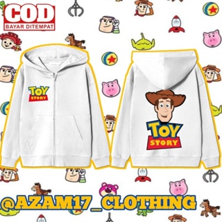 เสื้อแจ็กเก็ตกันหนาว มีฮู้ด แต่งซิป ลายการ์ตูน Toy Story Woody Film สําหรับเด็กผู้ชาย และเด็กผู้หญิง