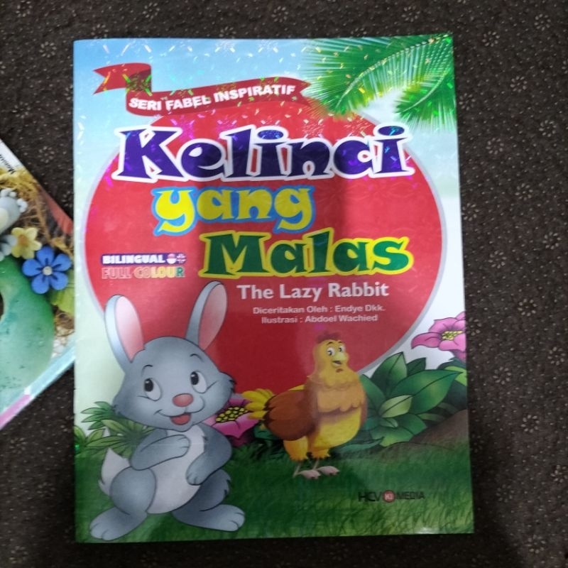 FABLE BOOK OF CHILDRENS STORIES AND BILINGUAL ANIMAL FAIRY TALES, ขนาดใหญ่, LAZY RABBIT
