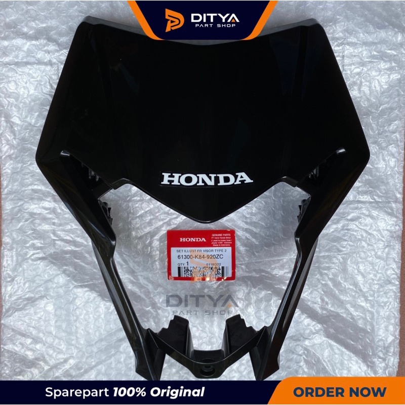 61300K84920ZC ด้านหน้าหมวก, VISOR CRF 150 TYPE 2 สีดํา ORIGINAL