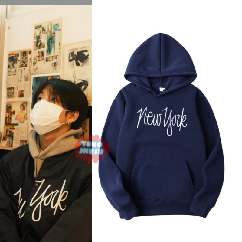 (เวอร์ชั่น) Park Jihoon Trejo New York Hoodie Jumper พร้อมการเขียนที่เชื่อมต่อ