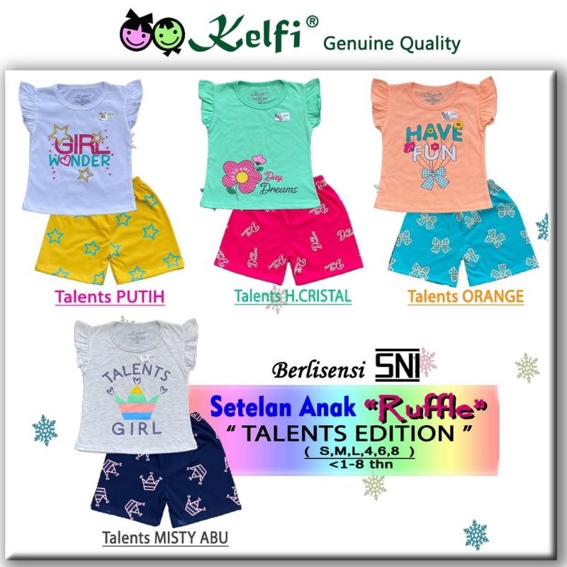 GIRLS RUFFLE SET SHORTS AGE 0-7 YEARS GIRLS DAILY SET KELFI