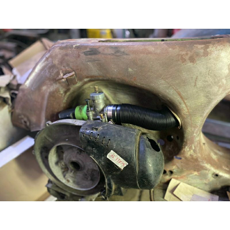 ท่อกรองอากาศเกลียว, ท่อ airbox vespa ที่ใช้คาร์บูเรเตอร์ท่อร่วมไอดี pe pwk sudco มอเตอร์ klx dtracker gl racing ฯลฯ แคลมป์สมบูรณ์