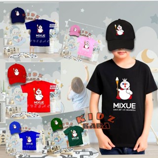 เสื้อยืด ลายไอศกรีม MIXUE พร้อมหมวก สําหรับเด็ก