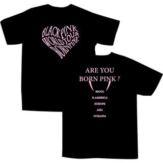 เสื้อยืด พิมพ์ลาย LOVE BORN PINK WORLD TOUR BLACK PINK SEOUL N.AMERICA Europe ASIA OCEANIA สไตล์ยุโรป