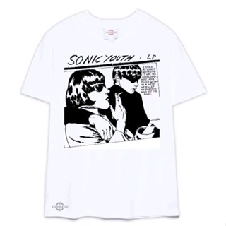 เสื้อยืด พิมพ์ลายธงชาติโซนิค Sonic youth สีขาว พรีเมี่ยม