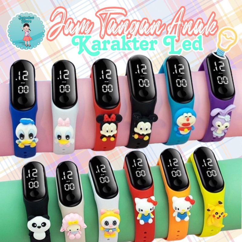 Children& 39;s Led Digital display นาฬิกาอิเล็กทรอนิกส์น่ารักการ์ตูนตัวอักษร Motifs Led Children& 39