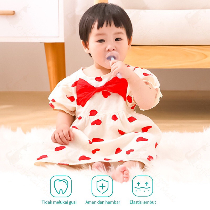 LB แปรงสีฟันเด็กซิลิโคนทําความสะอาดช่องปาก Baby BPA Free แปรงสีฟัน Baby 1-3 ปี RK3