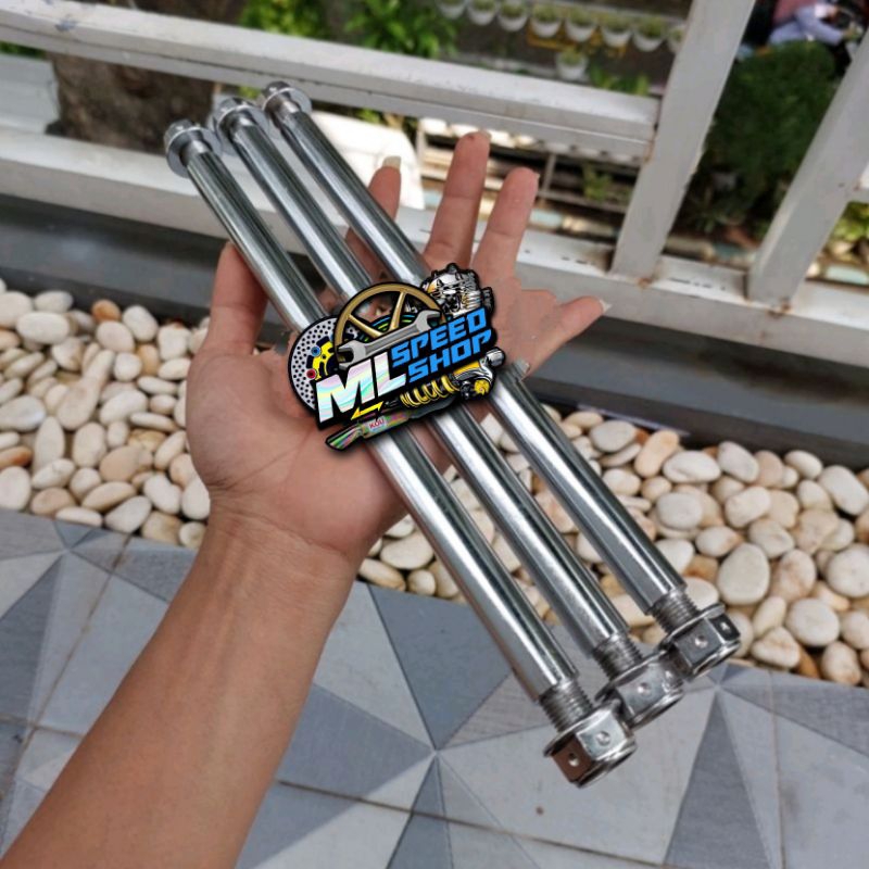 เพลาหน้าเพลา 19 ยาว 29 ซม.ซ้ายขวาปุ่ม nut probolt รุ่น chrome สี pnp เพลาด้านหลัง sport เพลาเป็ด 19 