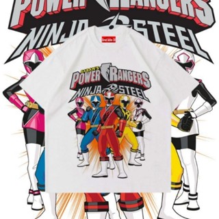 Kaos พาวเวอร์เรนเจอร์ -St - โอเวอร์ไซซ์ Kaos - Power Rangers - Black White RAP TEE VINTAGE OVERSIZE ANIME