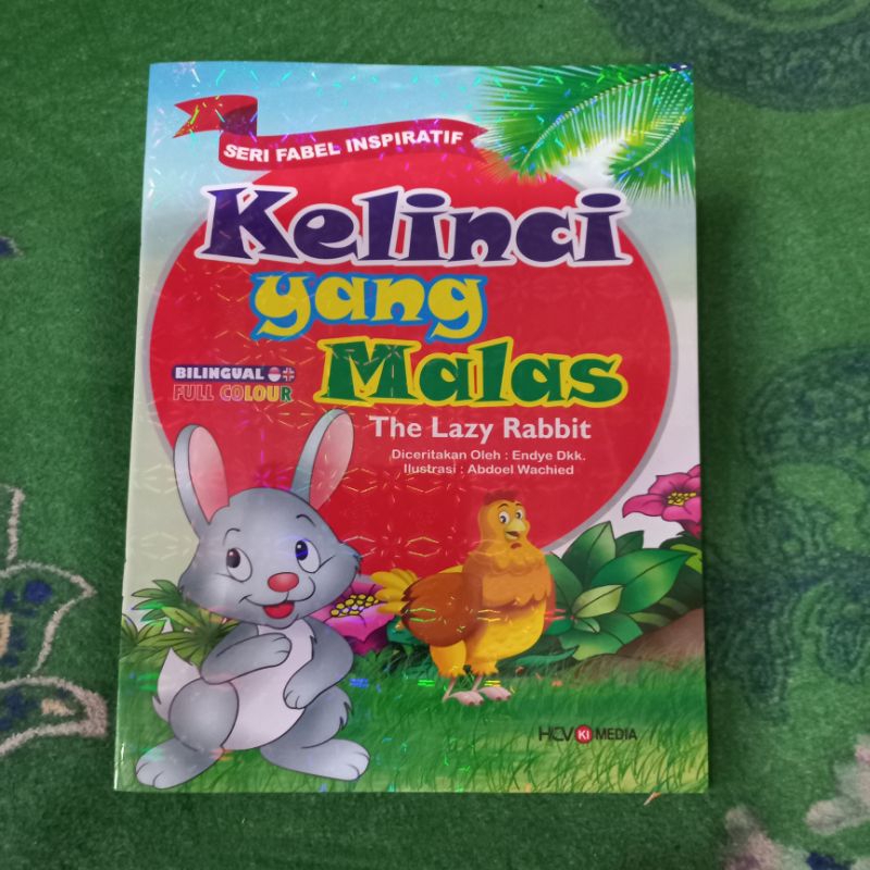 FABLE BOOK OF CHILDRENS STORIES AND BILINGUAL ANIMAL FAIRY TALES, ขนาดใหญ่, LAZY RABBIT