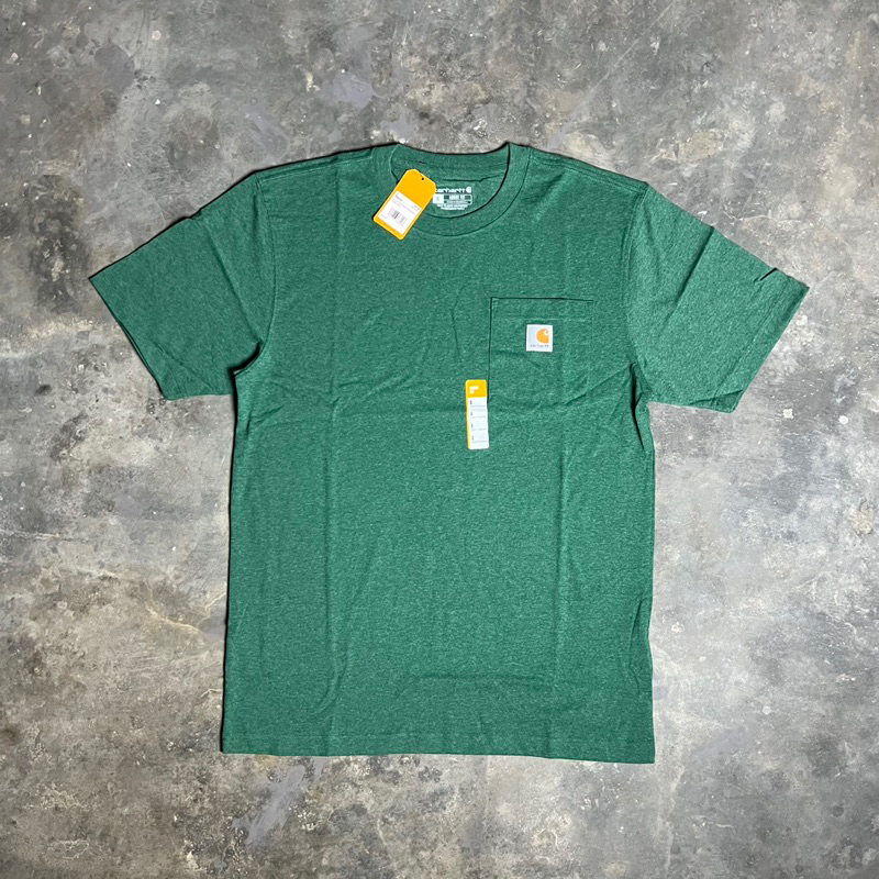 เสื้อยืด Carhartt K87 Pocket Heather Green - ของแท้ 100%