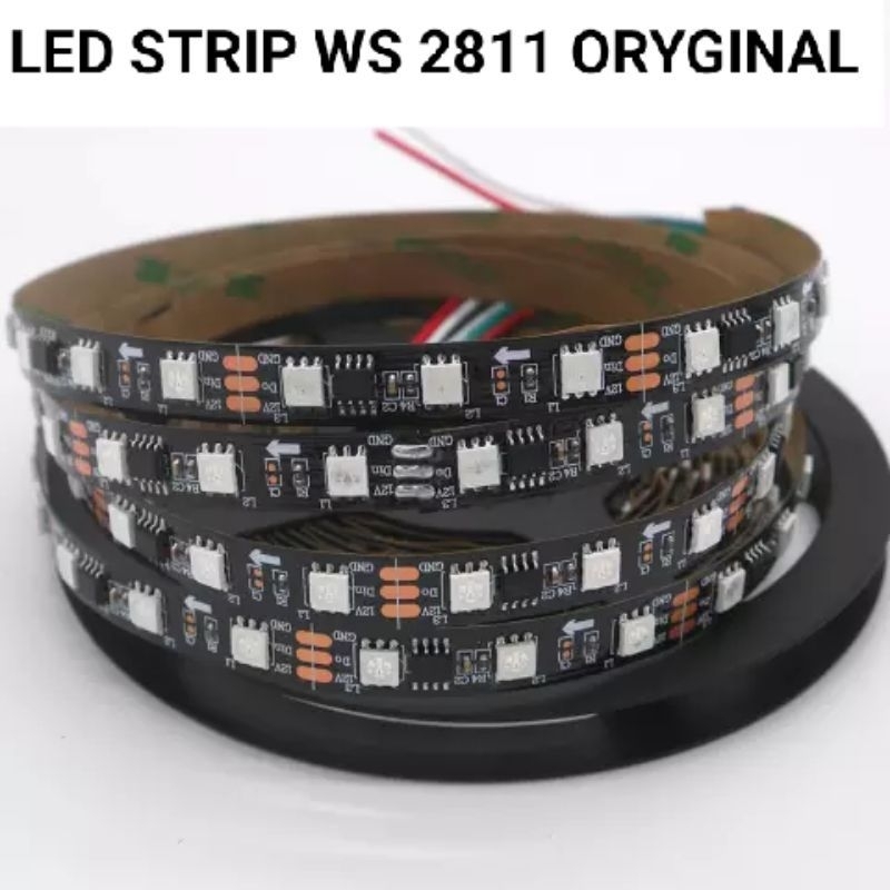 LED Strip WS2811 ic worldsemi black pcb 12V 60Led/เมตร 5 เมตร