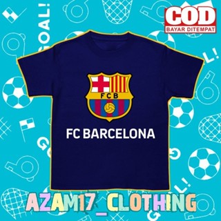 เสื้อยืด ลายทีมฟุตบอล Barcelona Fc สําหรับเด็ก