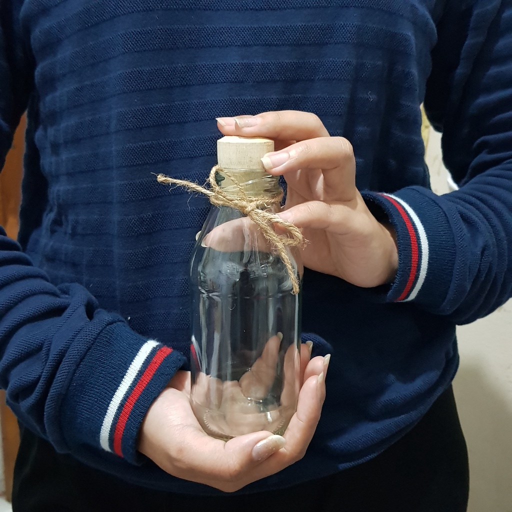 แก้วของขวัญ SOUVENIR BOTTLE / BLESSING BOTTLE + ฝาไม้ / ขวดตกแต่ง / ขวดของที่ระลึกแก้ว / WISH JAR / 