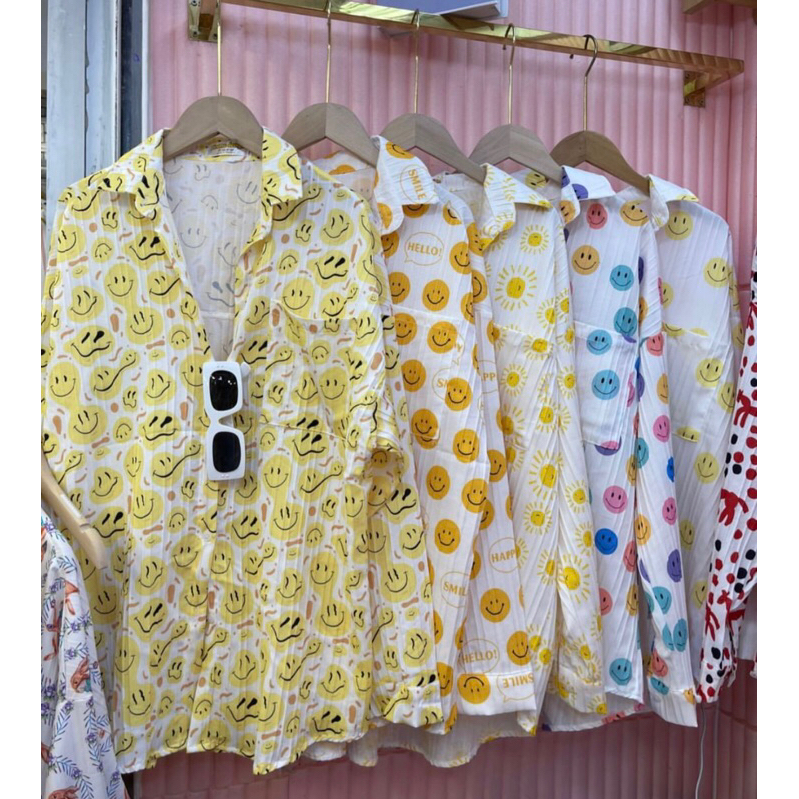 KEMEJA NEW SMILE TOP SHIRT/PREMIUM QUALITY BKK