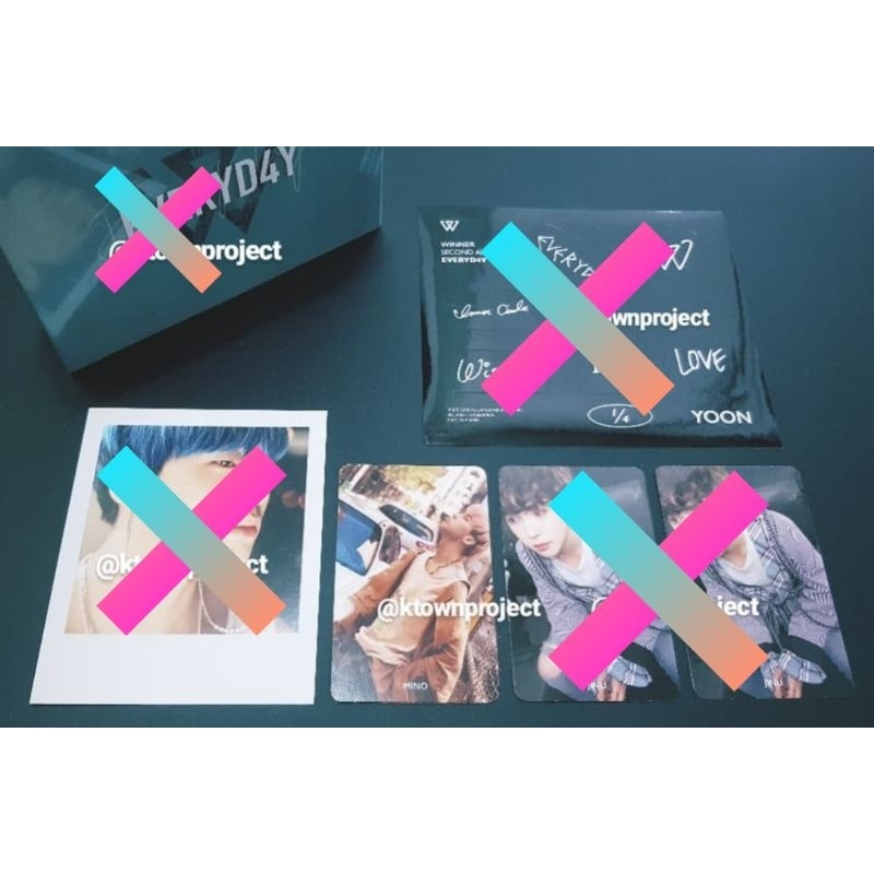 ผู้ชนะทุกวัน MINO JINU JINWOO PHOTOCARD โปสเตอร์โพสต์เวอร์ชันวัน