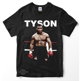 เสื้อยืดแขนสั้น พิมพ์ลาย mike tyson iron mike สไตล์วินเทจ