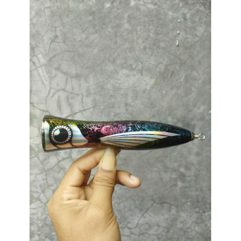 Kayu (80gr & 100gr) HANDMADE Wood POPPER วัสดุไม้อัด RESIN KROMOE LURE