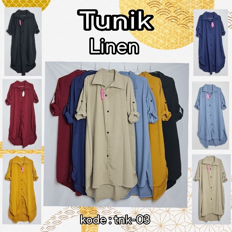 [ANGIE] คอปก Tunic/Dress/Women มุสลิม Linen Allsize รหัส tnk-03