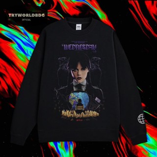 Tryworldbdg CREWNECK "วันพุธ" อย่างเป็นทางการ | เสื้อกันหนาว | เสื้อฮู้ดดี้ | เสื้อยืด คอกลม ลาย WEDNESDAY VINTAGE