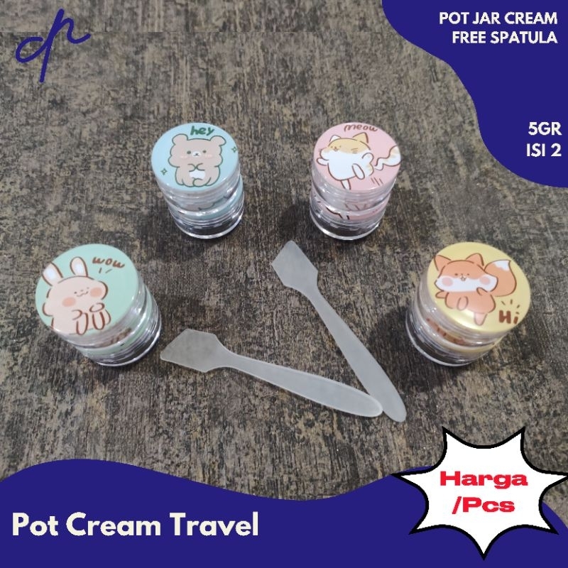 [DN] 5GR CREAM CONTAINER COTENTS 2 FREE SPATULA / TRAVEL CREAM POT JAR