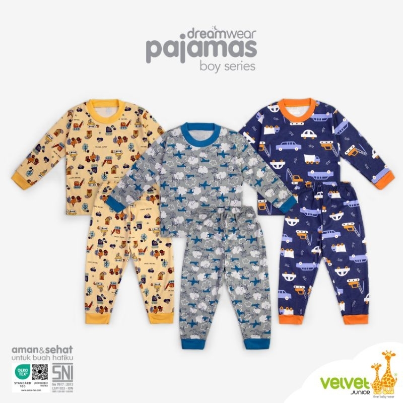 DW Boys Velvet Junior Pyjamas ไซส์ 2-10 ปี