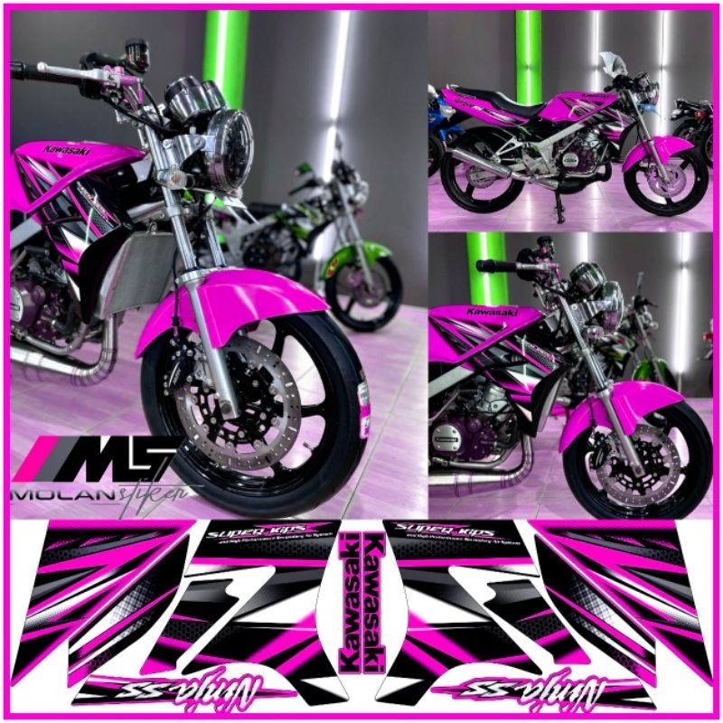 Decal สติกเกอร์ Striping Variation Motif Original Ninja SS 150 2013 สีส้ม - Ninja Ss 150 2014 2015 -
