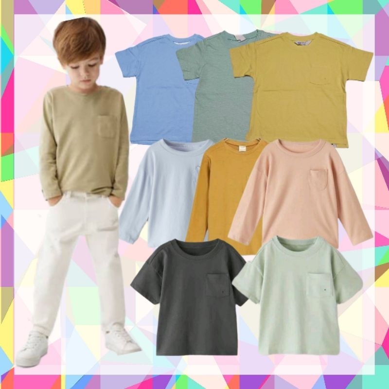 เสื้อยืดเด็กชาย HM X Zara Basic Plain 1-12 Years